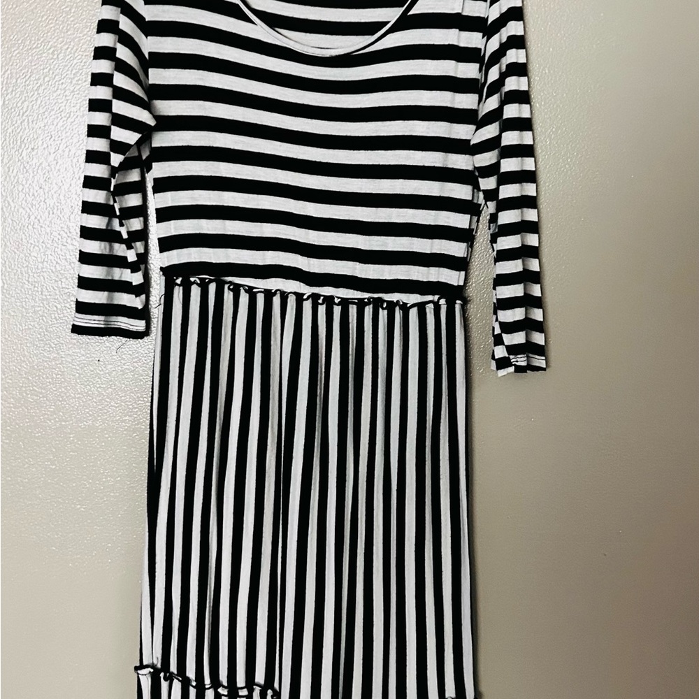 Black and White Striped Maxi Dress